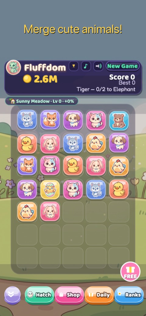 Merge cute animals up the chain